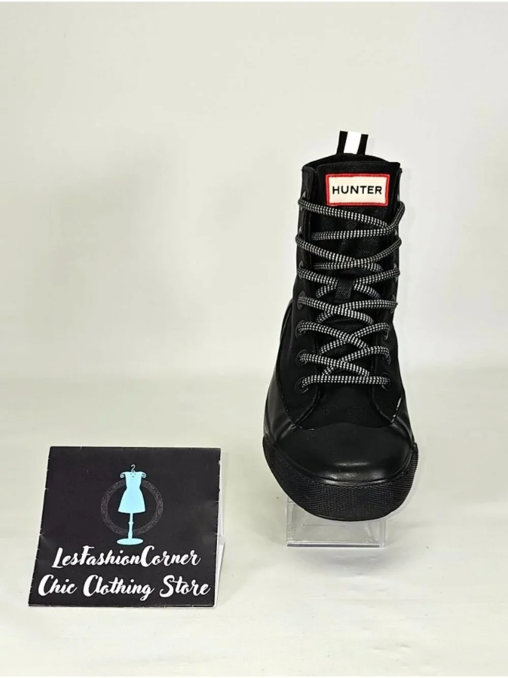 Hunter Men's Target Dipped Black Canvas Hi-Top Sneakers Size 5 Wo's 7 019